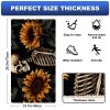 RODAILYCAY Kitchen Anti Fatigue Mat, Skeleton Sunflower-58 Non Skid Cushioned Kitchen Mats and Rugs, Comfort Standing Mat Pads, Kitchen Runner Rug, Washable, Absorbent, 40x75cm/15.7x29.5in view 2