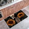 RODAILYCAY Kitchen Anti Fatigue Mat, Skeleton Sunflower-58 Non Skid Cushioned Kitchen Mats and Rugs, Comfort Standing Mat Pads, Kitchen Runner Rug, Washable, Absorbent, 40x75cm/15.7x29.5in view 3