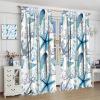 Blue Ocean Beach Decor Bedrooms CurtainsNautical Coastal Fish Beachy Summer Animal Seashell Kids Theme Bedroom Living Room Window Drapes 55" W X 63" L view 4