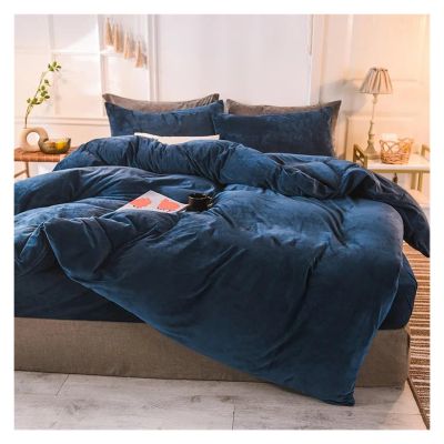 MUORREY Bedding Facecloth Duvet Cover Set Winter Warm Shaggy Blanket Children Adult Thickened Duvet Cover Queen Size Bedding Set