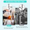 Dbgogo All Stainless Steel Triple Tap Draft Beer Tower, 3 Flange Self-Closing Beer Tap Tower Kegerator Tower Keg Tap Dispenser 1/4'' Barb Fitting Kit for Kegerator Countertop Installation view 2