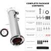 Dbgogo All Stainless Steel Triple Tap Draft Beer Tower, 3 Flange Self-Closing Beer Tap Tower Kegerator Tower Keg Tap Dispenser 1/4'' Barb Fitting Kit for Kegerator Countertop Installation view 3