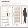 4NM No Assembly 5 Tiers Folding Bookshelf Storage Shelves Vintage Bookcase Standing Racks Study Organizer Home Office (Natural White) view 2