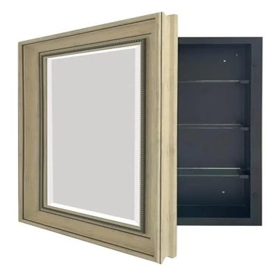 INTRIXX 22x30 Inch Bathroom Wall Mounted Retro Medicine Cabinet with Shelves and Mirror Organizer Waterproof Lightweight Durable Metal Glass for Bathroom, YX-336