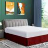 Drona Bedding King Size Bed Skirt Burgundy Box Pleat Bedskirt with 18"" Drop Length- Pure Cotton 600 TC Premium Finish with Split Corner, Light Weight, Cooling Bed Skirt (76 X 80) King view 1