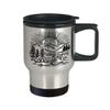 60th Anniversary Travel Coffee Mug for Camping Enthusiasts, Gift for Outdoorsy Couple 60 Year Wedding Anniversary Campfire Cup, Camper Nature Lover view 2
