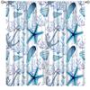 Blue Ocean Beach Decor Bedrooms CurtainsNautical Coastal Fish Beachy Summer Animal Seashell Kids Theme Bedroom Living Room Window Drapes 84" W X 84" L view 1