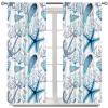 Blue Ocean Beach Decor Bedrooms CurtainsNautical Coastal Fish Beachy Summer Animal Seashell Kids Theme Bedroom Living Room Window Drapes 84" W X 84" L view 3