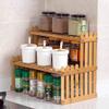 RhLLvJ 2 Layer Storage Rack, Kitchen Spice Jar, Seasoning Bottle, Decoration Organizer Shelf, Home Shelf, Desk with Side Bracket view 3