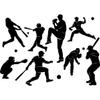 WOYINIS Removable Baseball Player Silhouette Wall Decals Baseball Sports Wall Stickers Peel & Stick Boys Teens Bedroom Nursery Playroom Classroom Wall Decor view 3