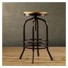 Barstools Vintage Industrial Bar Stools Swivel Lift Chairs Pub Dining Chair with Footrest Swivel Lift Chairs Height Adjustable Furnitere view 3