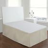 Drona Bedding Short Queen Size Bed Skirt Ivory Box Pleat Bedskirt with 20"" Drop Length- Pure Cotton 600 TC Premium Finish with Split Corner, Light Weight, Cooling Bed Skirt (60 X 75) Short Queen view 1