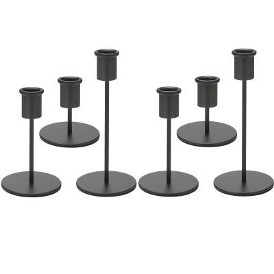 Anndason Set of 6 Black Candlestick Holders - Decorative for Home Decor, Wedding, Dining, Party, Anniversary