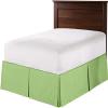 Drona Bedding Queen Size Bed Skirt Sage Box Pleat Bedskirt with 18"" Drop Length- Pure Cotton 600 TC Premium Finish with Split Corner, Light Weight, Cooling Bed Skirt view 1