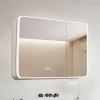 Bathroom medicine cabinet with HD mirror and lights,Led mirror medicine cabinet wall mounted,lighted medicine cabinet with defogger,Aluminum bathroom mirror with storage,with Touch Switch,Defog,Outlet view 1