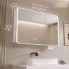Bathroom medicine cabinet with HD mirror and lights,Led mirror medicine cabinet wall mounted,lighted medicine cabinet with defogger,Aluminum bathroom mirror with storage,with Touch Switch,Defog,Outlet view 2