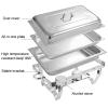 8 QT Stainless Steel Chafing Dish Buffet Chafer Set with Foldable Frame Water Trays, W/Food Pan, Fuel Holder and Lid for Buffet/Weddings/Parties/Banquets/Catering Events (Color : 5 pcs) view 2