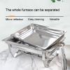 8 QT Stainless Steel Chafing Dish Buffet Chafer Set with Foldable Frame Water Trays, W/Food Pan, Fuel Holder and Lid for Buffet/Weddings/Parties/Banquets/Catering Events (Color : 5 pcs) view 4