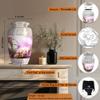 NANIURN Urns for Human Ashes Adult Female and Male, Cremation Urn for Ashes for Women, Funeral Urns for Women & Man, Burial Urns, Decorative Urns with Butterflies, Purple, Butterfly & Flower - Large view 2