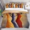 KQZVCU African Woman Bedding Set Vintage Comforter Cover for Kids Boys Girls Teens Boho Style Microfiber Duvet Cover 135x190cm /65x65cmx2 view 1