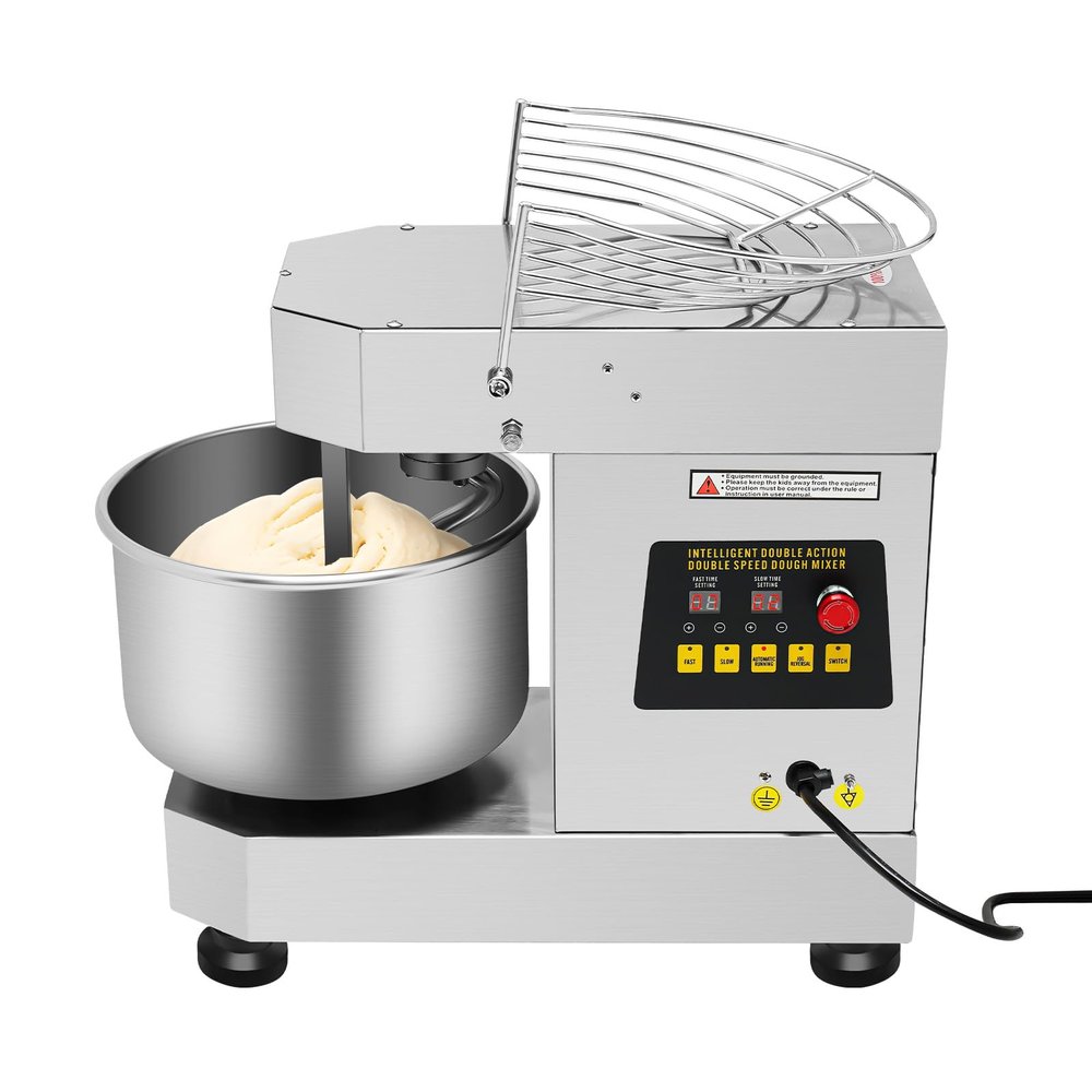 Commercial Food Mixer, 2 Speeds Electric Intelligent Mixer 10L Pizza Dough Machine 750W Flour Mixer Kitchen Kneading Machine for Domestic Commercial