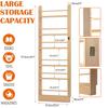 ybaymy Behind The Door Bookshelf, Wooden Kids Bookshelf 6-Tier Organizer for Books and Toy Storage Wall Mount for Adult Space-Saving Book Shelf in Bedroom, Living Room, Playroom Wood view 2