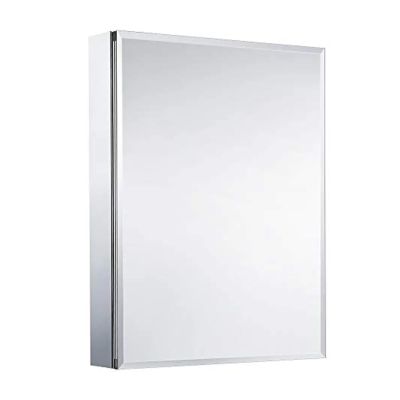 INTRIXX Aluminum Mirror Cabinet 24x30 Inch with Adjustable Shelves Bathroom Medicine Cabinet Surface Mount Elegant Design for Bathroom, YX-336
