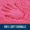 OLANLY Bathroom Rugs 24x16, Extra Soft Absorbent Chenille Bath Rugs, Rubber Backing Quick Dry, Machine Washable Bath Mats for Bathroom Floor, Tub and Shower, Home Decor Accessories, Hot Pink view 3