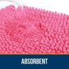 OLANLY Bathroom Rugs 24x16, Extra Soft Absorbent Chenille Bath Rugs, Rubber Backing Quick Dry, Machine Washable Bath Mats for Bathroom Floor, Tub and Shower, Home Decor Accessories, Hot Pink view 4