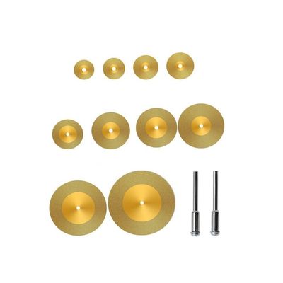 LBXKJQ 10Pcs 16-60mm Diamond Cutting Disc Titanium Coated Circular Saw Blade Wood Metal Marble Cut Off Rotary Tool