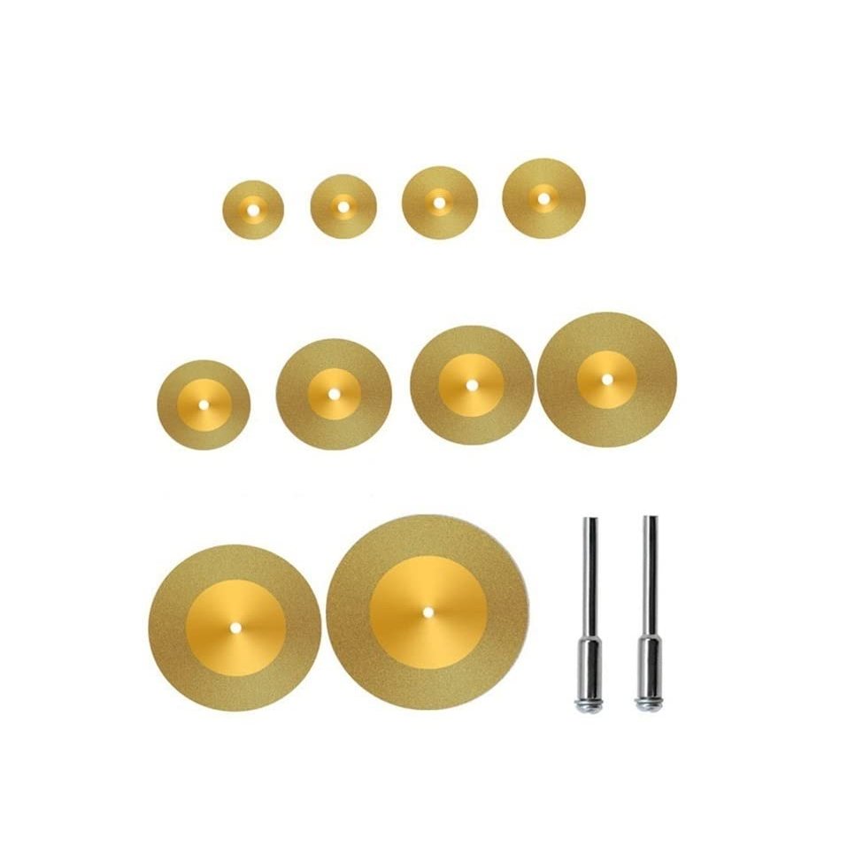 LBXKJQ 10Pcs 16-60mm Diamond Cutting Disc Titanium Coated Circular Saw Blade Wood Metal Marble Cut Off Rotary Tool