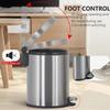 Bigacc Stainless Steel Trash Can Mini Bathroom Trash Can 6L/1.6 Gallon Round Cylinder Soft Close with Foot Pedal Easy to Remove Easy to Clean for Kitchen, Dining Room, Indoors view 3