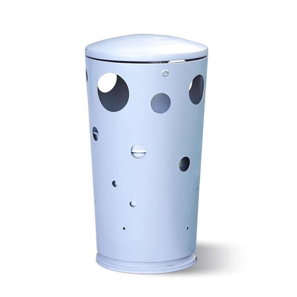 LUNIZ Outdoor Garbage Can Round Creative Outdoor Peel Bin Outdoor Covered Trash Can Scenic Park Street Trash Can Outside Trash Bin