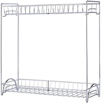 RhLLvJ Kitchen Organizer Spice Jar Shelf Organizer 2 Tier Stainless Steel Spice Bottle Rack Holder Storage Kitchen Countertop Shelves