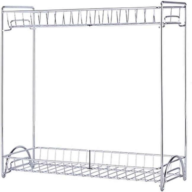 RhLLvJ Kitchen Organizer Spice Jar Shelf Organizer 2 Tier Stainless Steel Spice Bottle Rack Holder Storage Kitchen Countertop Shelves