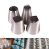 Tumtanm Large Piping Nozzles, 4Pcs #9FT #F02#F06#R22L Stainless Steel Seamless Icing Piping Nozzle Tip Set for Cupcakes and Baking view 2