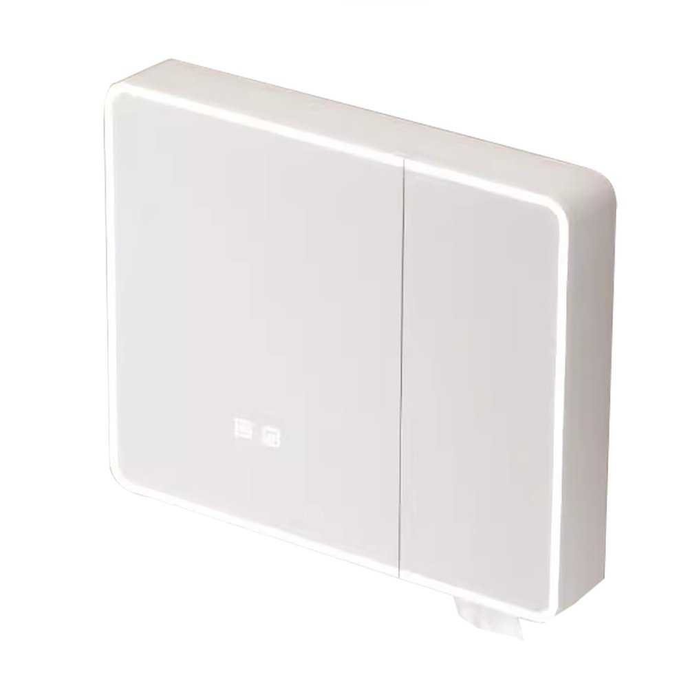 JCSRYD Medicine Cabinet with Lights Modern LED Bathroom Mirror Cabinet, Aluminum Alloy Bathroom Wall Cabinet with Shelves for Bathroom Storage, Defogger (Size : 70 * 65 * 13cm/28 * 26 * 5in)
