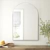 Arched White Bathroom Mirror,20 x 30 Inch Arch Wall Mirror with Wood Frame,Vanity Modern Tempered Glass Mirror for Bedroom,Entryway,Living Room view 3