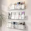 Acrylic Brochure Holder Wall Mount Acrylic Brochure Holder 8.5 X 11 Wall Mount, Transparent Wall Storage Rack for Record, Magazines, Files, Newspapers and Literature, Nursery Room Hanging Bookshelf ( view 1