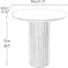 GJVBGA Modern White Round Marble Table Natural Pine Wood Pedestal Dining Table Fashion Kitchen Table Coffee Table Restaurant Furniture(Size:80 * 75cm,Color:Light Wood) view 2