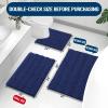 Grandaily Chenille Striped Bathroom Rugs, Bath Rug Size 24x16+30x20 in Navy, 2 Item Bundle view 4