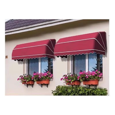 Window Door Awning Canopy| Entry Door Front Door Awning for Sun Shutter, UV, Rain, Snow Protection,Fully Assembled(Color:Burgundy,Size:120x80x80cm)