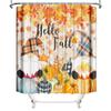 MEHOFOND Fall Gnome Shower Curtain Hello Fall Pumpkin Maple Leaves Buffalo Check Plaid Shower Curtain for Bathroom Autumn Harvest Thanksgiving Sunflower Home Bathtub Decor Waterproof Fabric 72x72 Inch view 3
