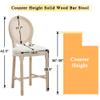 Lierpit Solid Wood Bar stools Set of 2, Classic French Country Wooden Barstools with Upholstered Seating, 26 Kitchen Bar Stool for Bar Counter (Rattan - Beige, 26") view 2