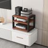 Desktop TV Box Cabinet, 3-Tier Media Stand Audio Rack Stand Tower CD Player Stand Stereo Shelf Modern AV Component Cabinet with Wooden Shelves for Home/Office/Theater (Color : A, Size : 45x35x35.5cm view 1