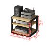 Desktop TV Box Cabinet, 3-Tier Media Stand Audio Rack Stand Tower CD Player Stand Stereo Shelf Modern AV Component Cabinet with Wooden Shelves for Home/Office/Theater (Color : A, Size : 45x35x35.5cm view 2