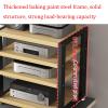 Desktop TV Box Cabinet, 3-Tier Media Stand Audio Rack Stand Tower CD Player Stand Stereo Shelf Modern AV Component Cabinet with Wooden Shelves for Home/Office/Theater (Color : A, Size : 45x35x35.5cm view 4