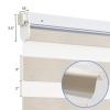 UrMoon No Drill Zebra Blinds No Tools Zebra Shades Cordless Roller Shades for Windows Dual Layer Roller Blinds Room Darkening Custom Size for Indoor, 80% Blackout Beige, 29" W x 60" H view 3