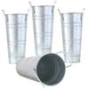 Galvanized Vases 4Pcs Galvanized Bucket with Handles 9 Inch Tall Metal Flower Vases for Flower Arrangement, Table Centerpiece, Wedding Decorations Silver, Galvanized Vase view 1