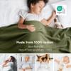 Bedsure GentleSoft 100% Cotton Large Throw Blanket for Couch 50x70 inches - Breathable and Lightweight, Soft Cozy Herringbone Woven Cotton Throw for Summer, Olive Green Office Chair Blanket view 2